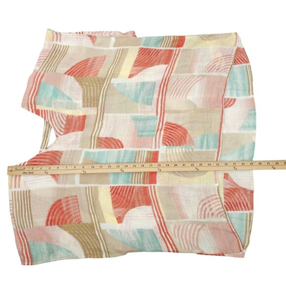 Chicos Linen Poncho Blouse Womens Size S/M Geometric Keyhole Back Pullover - Picture 5 of 16